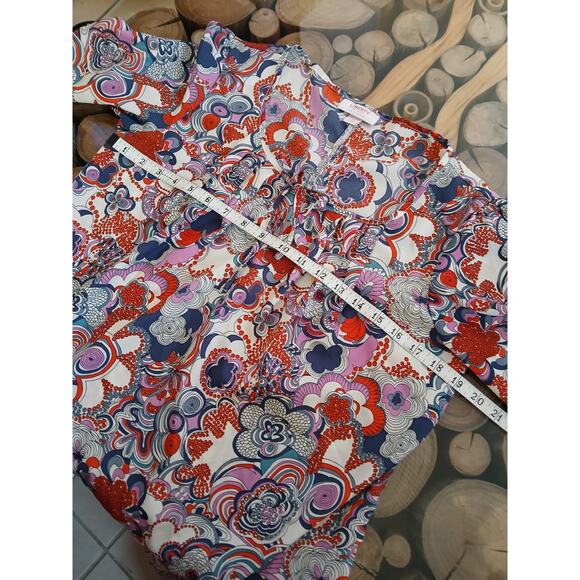 Liberty of London for Target Popover Blouse Floral Paisley Half Sleeve Top M - Picture 4 of 9